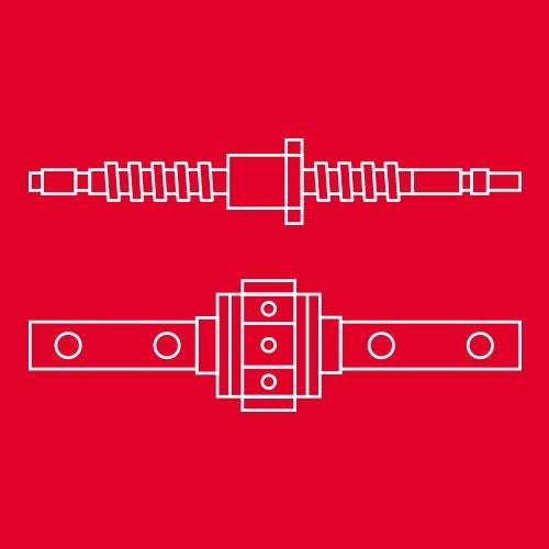 Linear Guide, Ball Screw, Red drawing, 2Comp