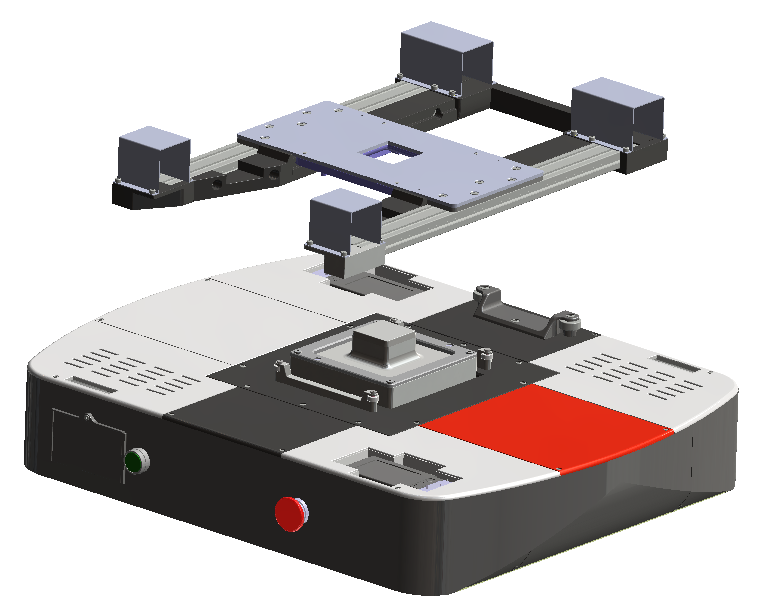 ストレッチャーの下部フレームに固定するアタッチメント