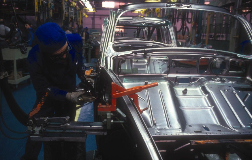 Automotive production, assembly line