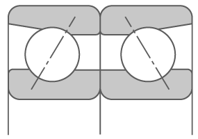 앵귤러 콘택트 볼 베어링의 뒷면