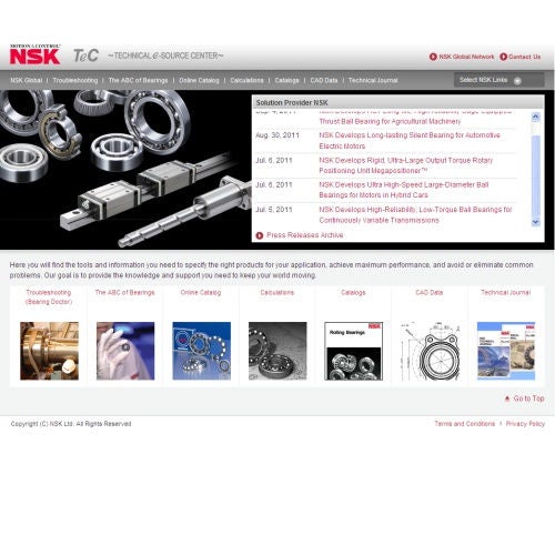 Product Selection Tools - Ball Screws, NSK Linear Guides, Megatorque Motors (Direct Drive Motors)