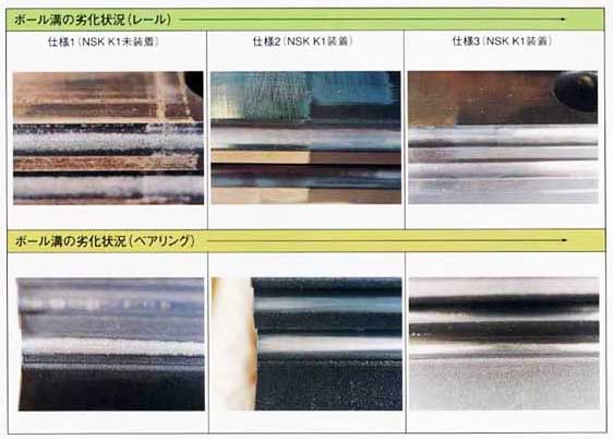 ボール溝の劣化状況（レール）