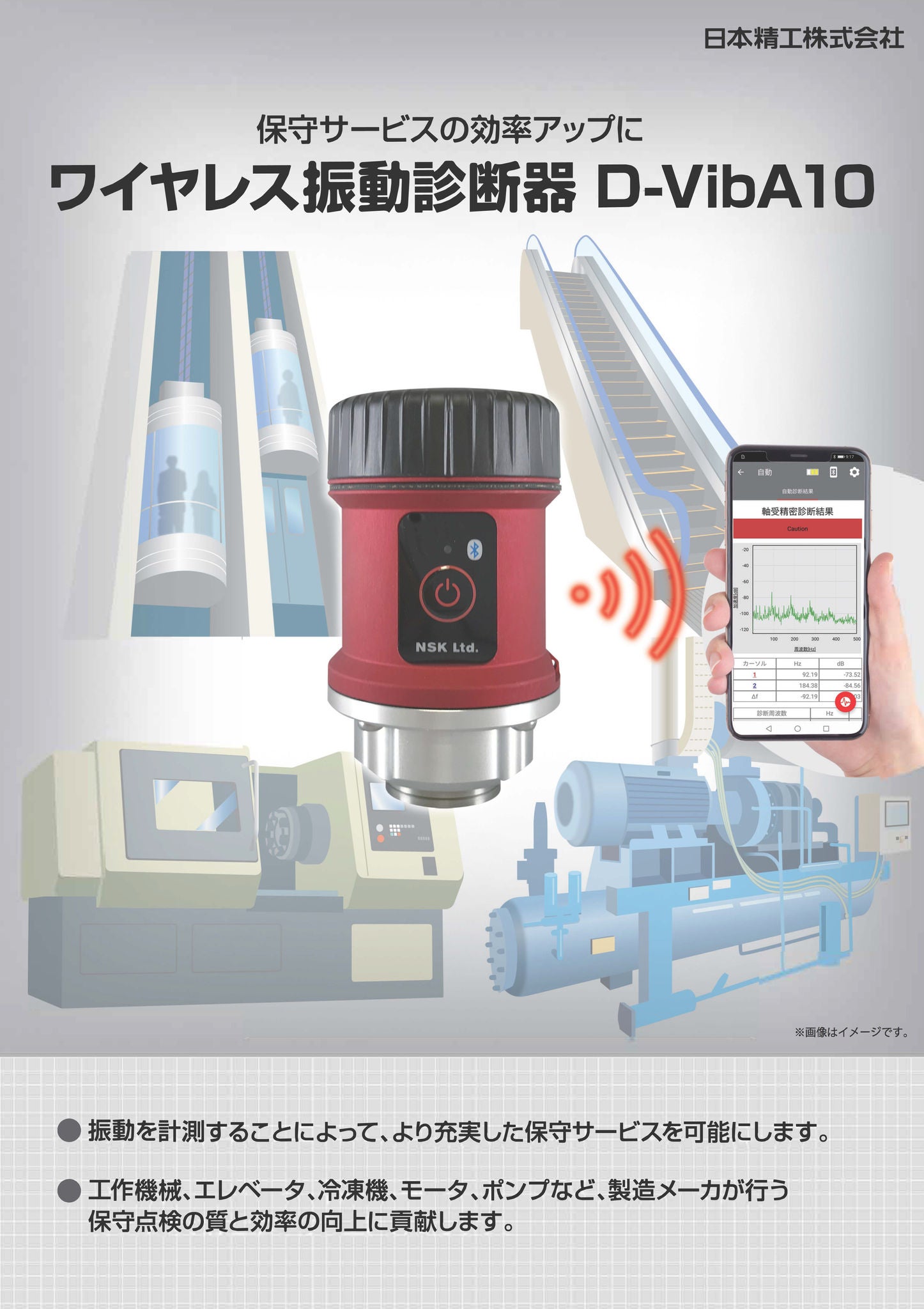 ワイヤレス振動診断器 D-VibA10 製品概要 | 日本精工 (NSK)