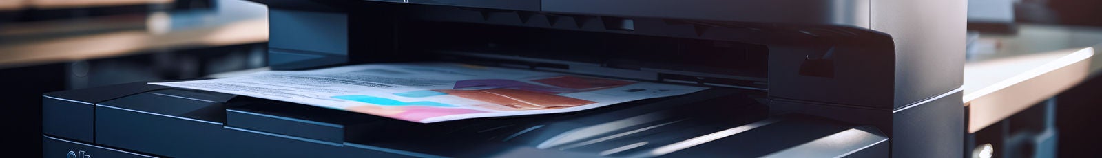 Image of printer during printing a document.