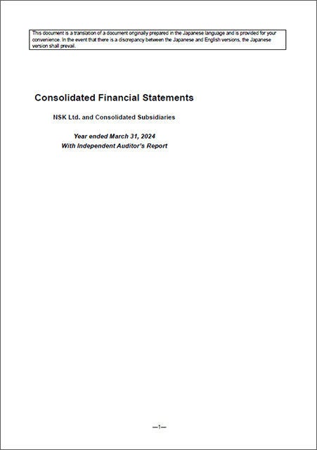 Consolidated Financial Statements with Independent Auditor's Report