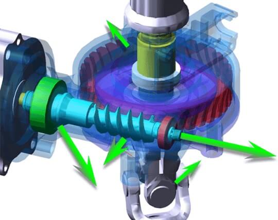 Simulated example of an automotive component